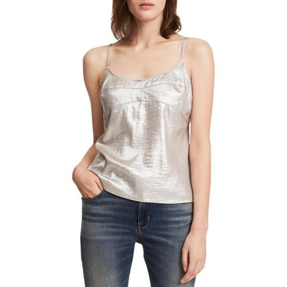 Calvin Klein Foil Metallic Shimmer Party Top L